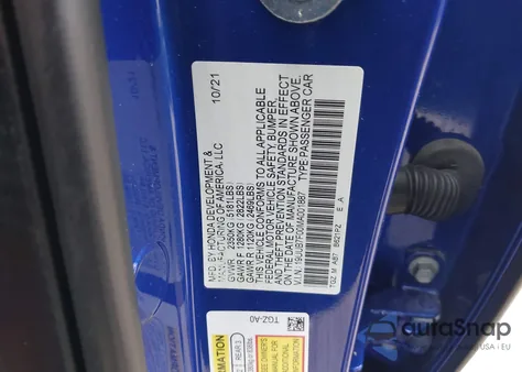 2021 Acura Tlx Type S z USA, uszkodzony, nr VIN 19UUB7F00MA001887